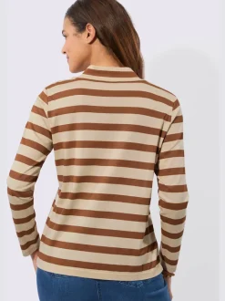 T-shirt à col montant 50% coton et 50% modal