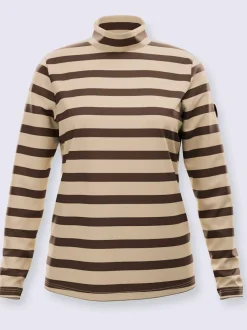 T-shirt à col montant 50% coton et 50% modal