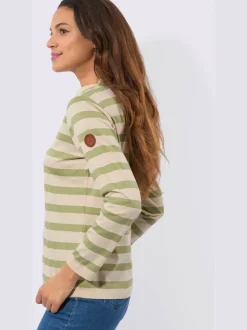T-shirt à col montant 50% coton et 50% modal