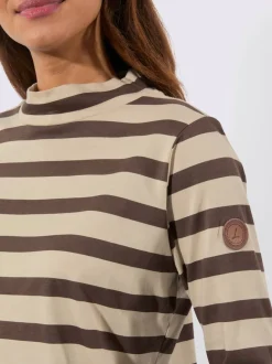 T-shirt à col montant 50% coton et 50% modal