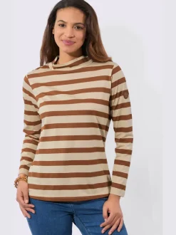 T-shirt à col montant 50% coton et 50% modal