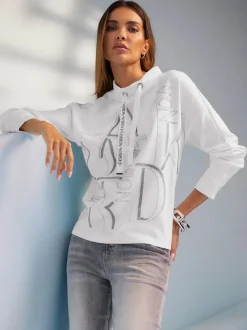 T-shirt à col montant en modal avec inscription brillante