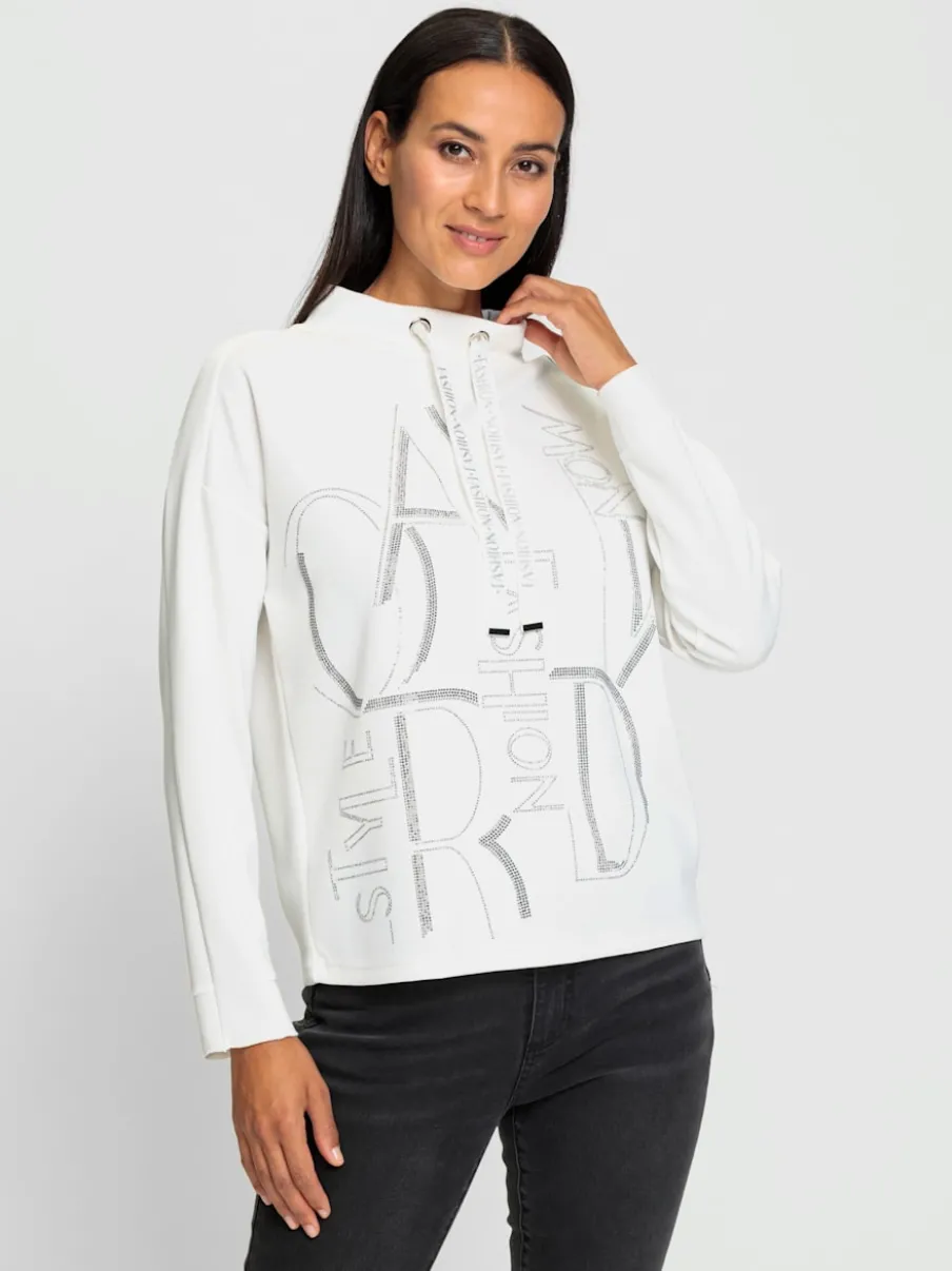 T-shirt à col montant en modal avec inscription brillante