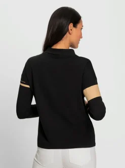 T-shirt à col montant et mancherons avec imprimé graphique