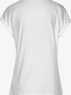 T-shirt à col rond avec impression palmier et manches courtes