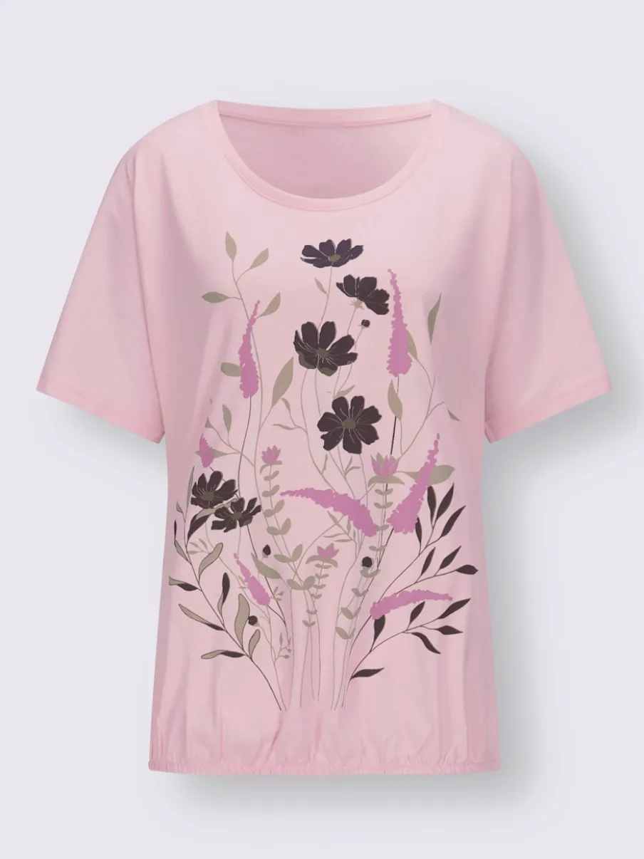 T-shirt à col rond avec imprimé floral ample