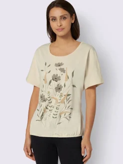T-shirt à col rond avec imprimé floral ample