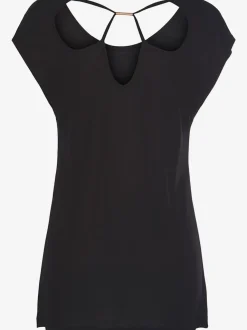 T-shirt à col rond avec mancherons courts en jersey doux