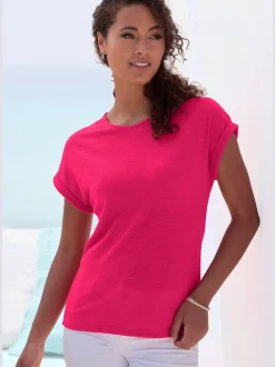 T-shirt à col rond avec manches fixées et matière douce