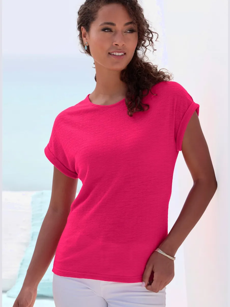 T-shirt à col rond avec manches fixées et matière douce
