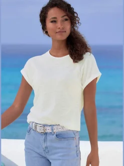 T-shirt à col rond avec manches fixées et matière douce