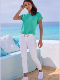 T-shirt à col rond avec manches fixées et matière douce