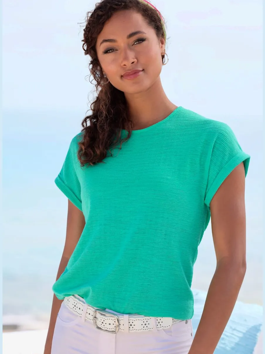 T-shirt à col rond avec manches fixées et matière douce