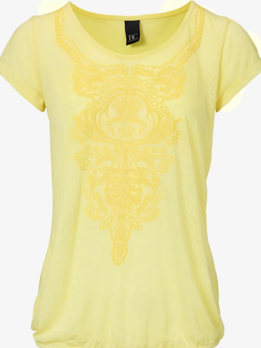 T-shirt à col rond avec motifs dévorés modernes