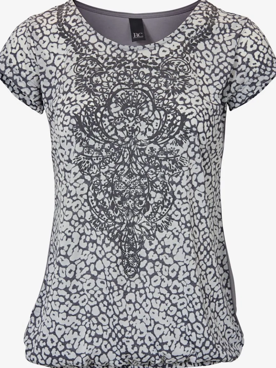 T-shirt à col rond avec motifs dévorés modernes