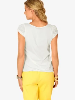 T-shirt à col rond avec motifs dévorés modernes