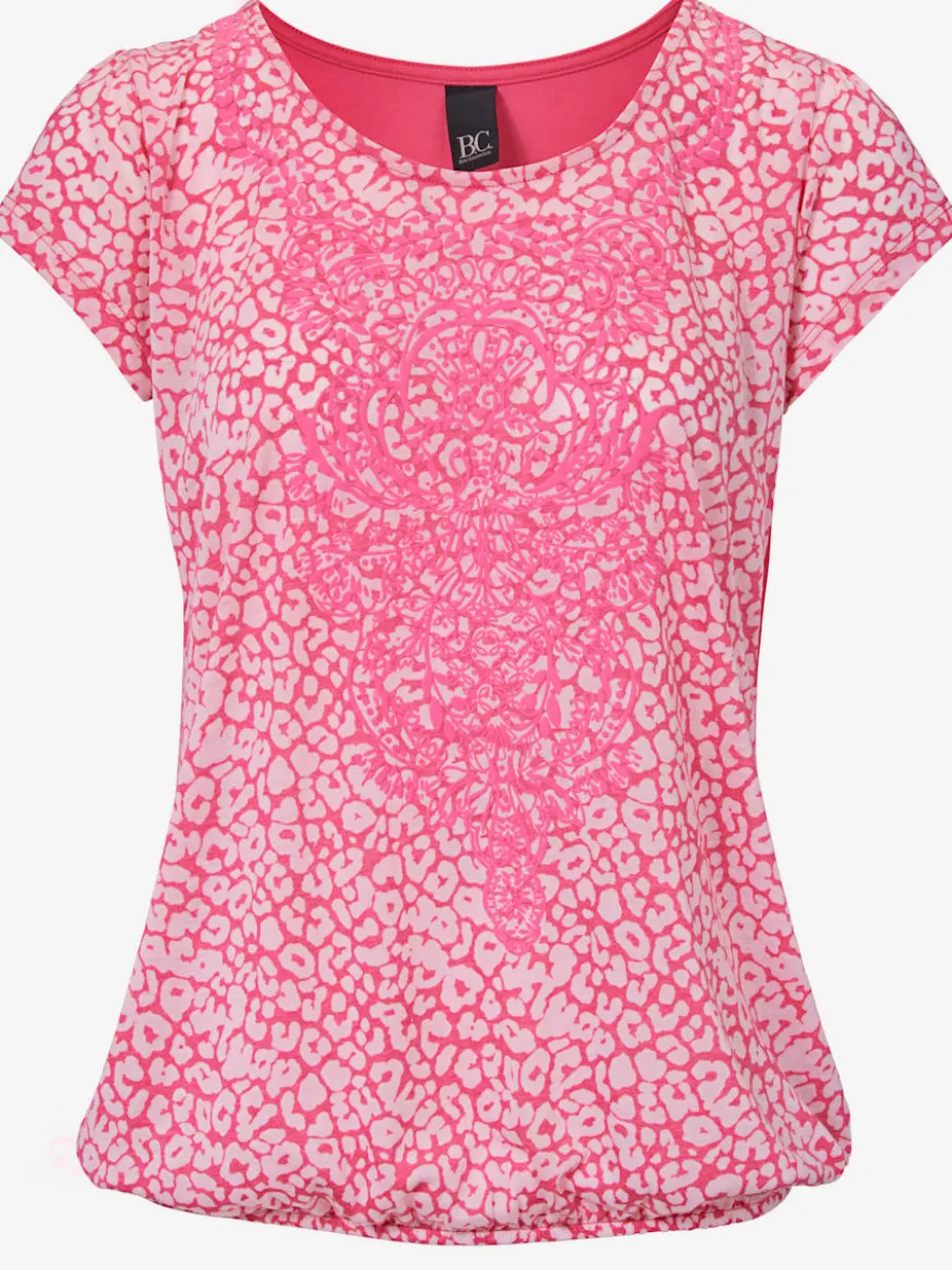 T-shirt à col rond avec motifs dévorés modernes
