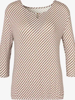 T-shirt à col rond avec petites ouvertures et bouton devant