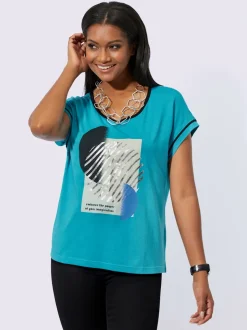 T-shirt col rond manches courtes à motif graphique décontracté