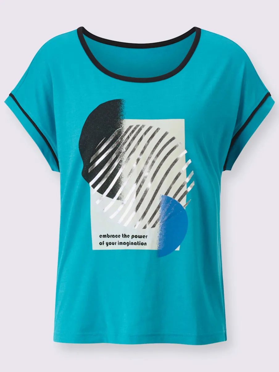 T-shirt col rond manches courtes à motif graphique décontracté