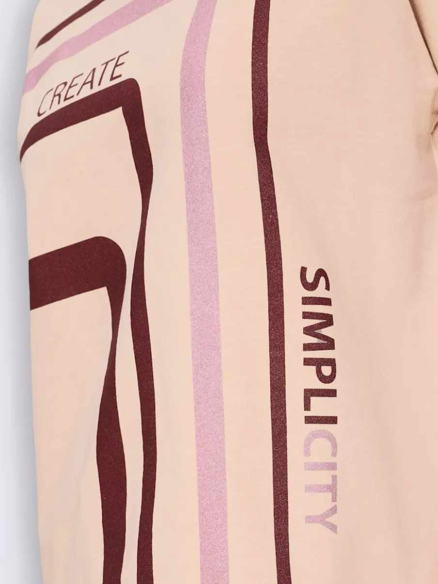 T-shirt à col roulé imprimé brillant tendance