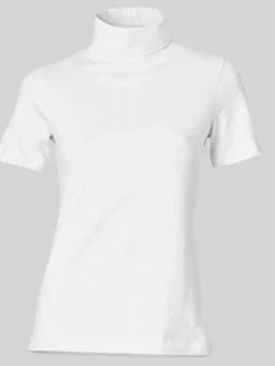 T-shirt à col roulé à manches courtes extensible ajusté