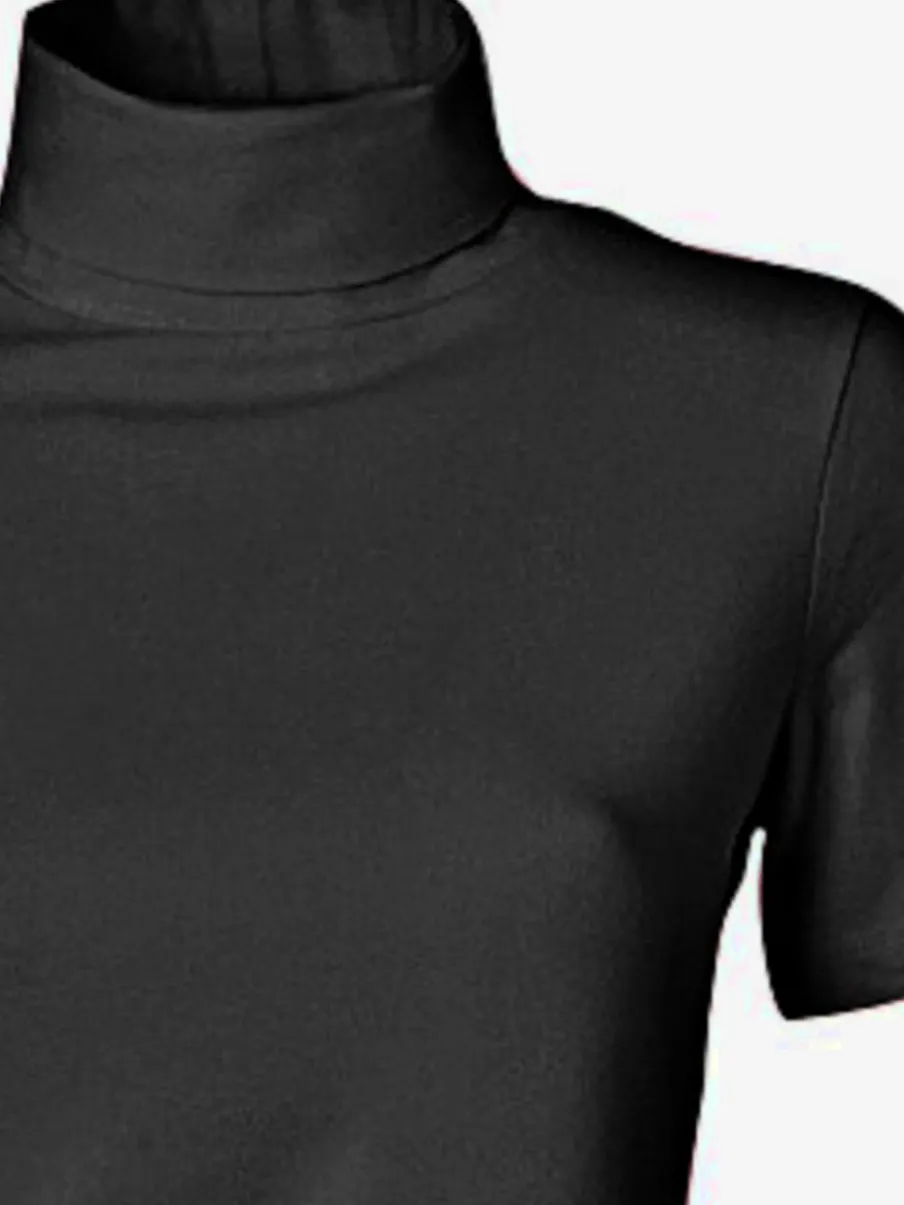 T-shirt à col roulé à manches courtes extensible ajusté