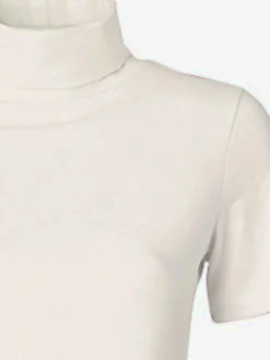 T-shirt à col roulé à manches courtes extensible ajusté