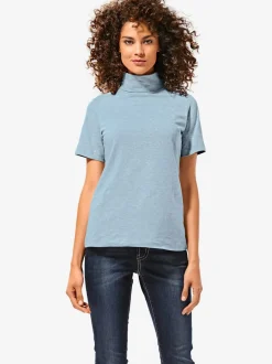 T-shirt à col roulé à manches courtes extensible ajusté