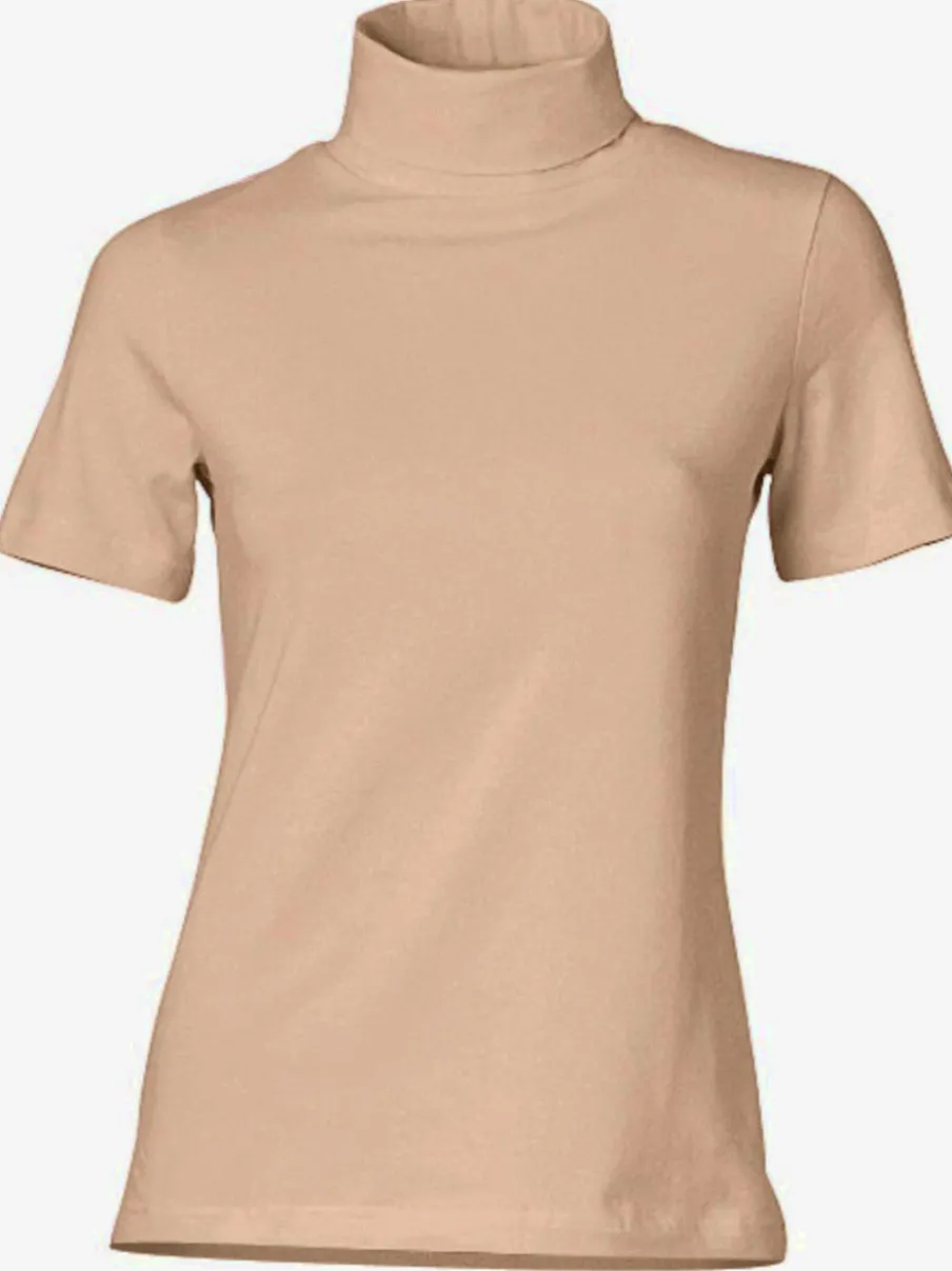 T-shirt à col roulé à manches courtes extensible ajusté