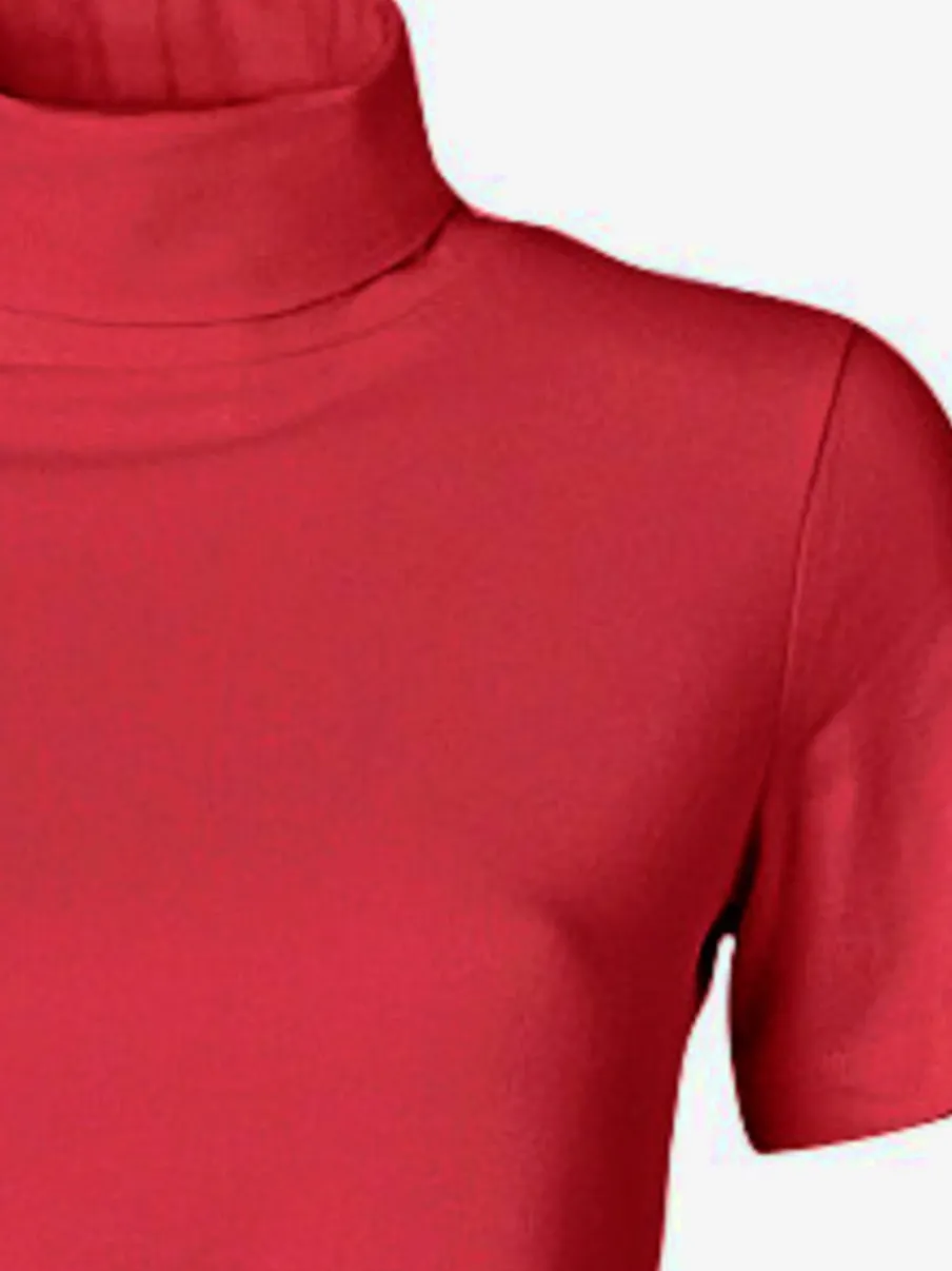 T-shirt à col roulé à manches courtes extensible ajusté