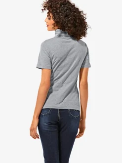 T-shirt à col roulé à manches courtes extensible ajusté