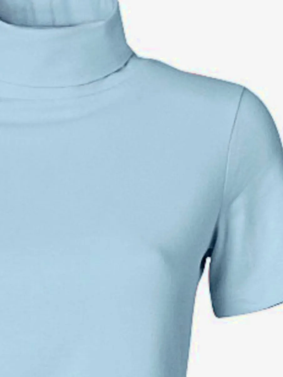 T-shirt à col roulé à manches courtes extensible ajusté