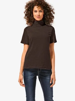 T-shirt à col roulé à manches courtes extensible ajusté