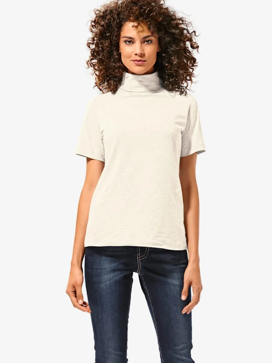T-shirt à col roulé à manches courtes extensible ajusté