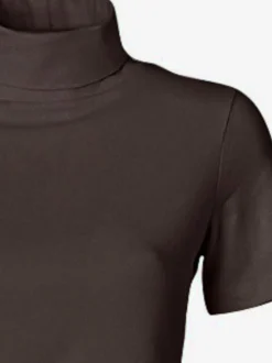 T-shirt à col roulé à manches courtes extensible ajusté