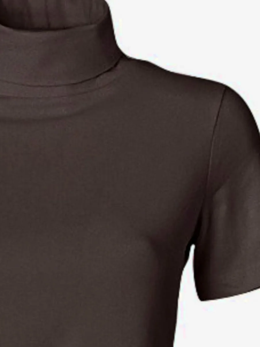 T-shirt à col roulé à manches courtes extensible ajusté