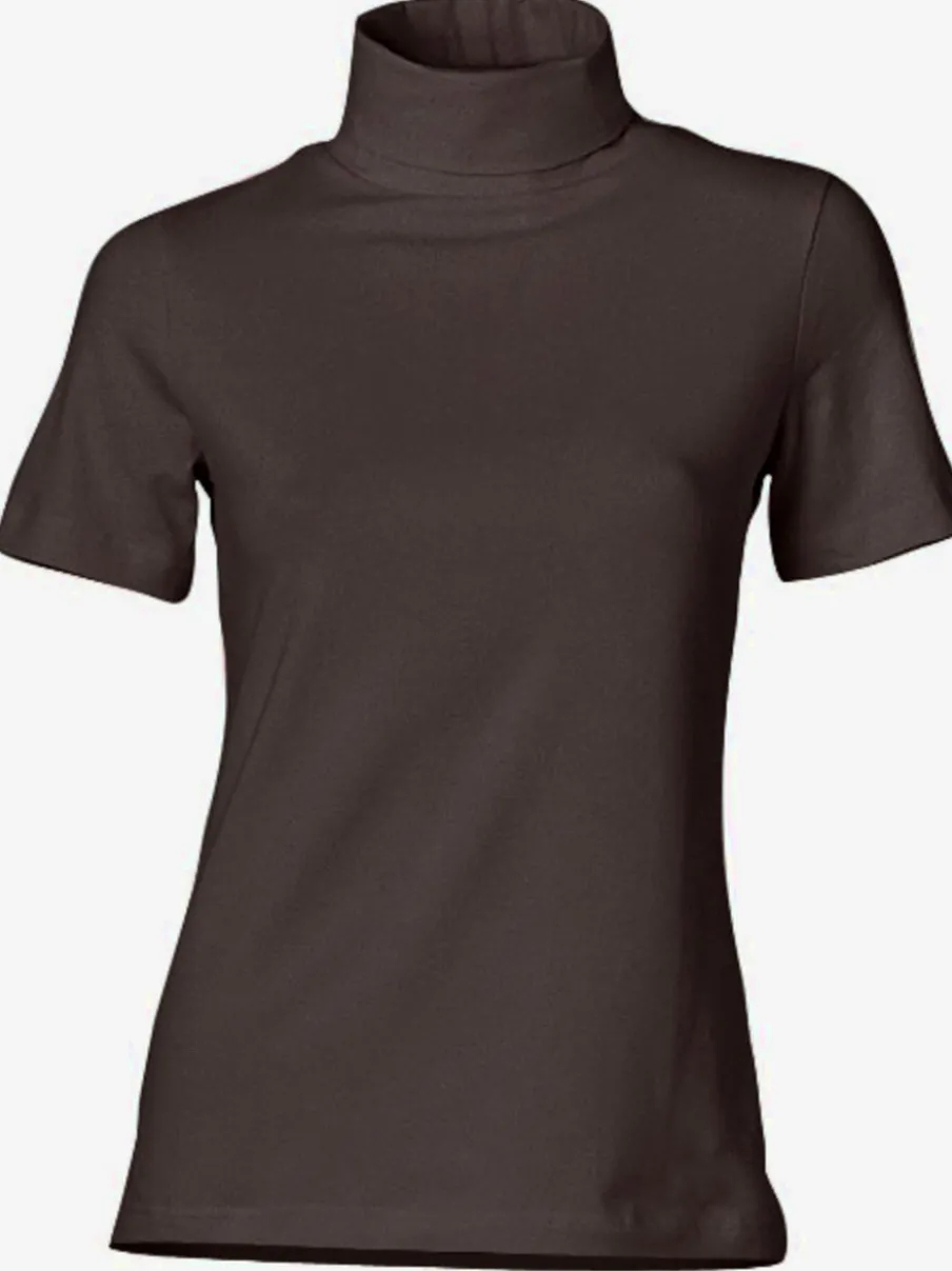 T-shirt à col roulé à manches courtes extensible ajusté