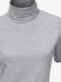 T-shirt à col roulé à manches courtes extensible ajusté