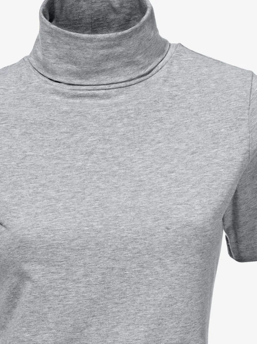 T-shirt à col roulé à manches courtes extensible ajusté