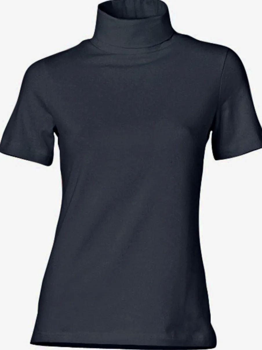 T-shirt à col roulé à manches courtes extensible ajusté
