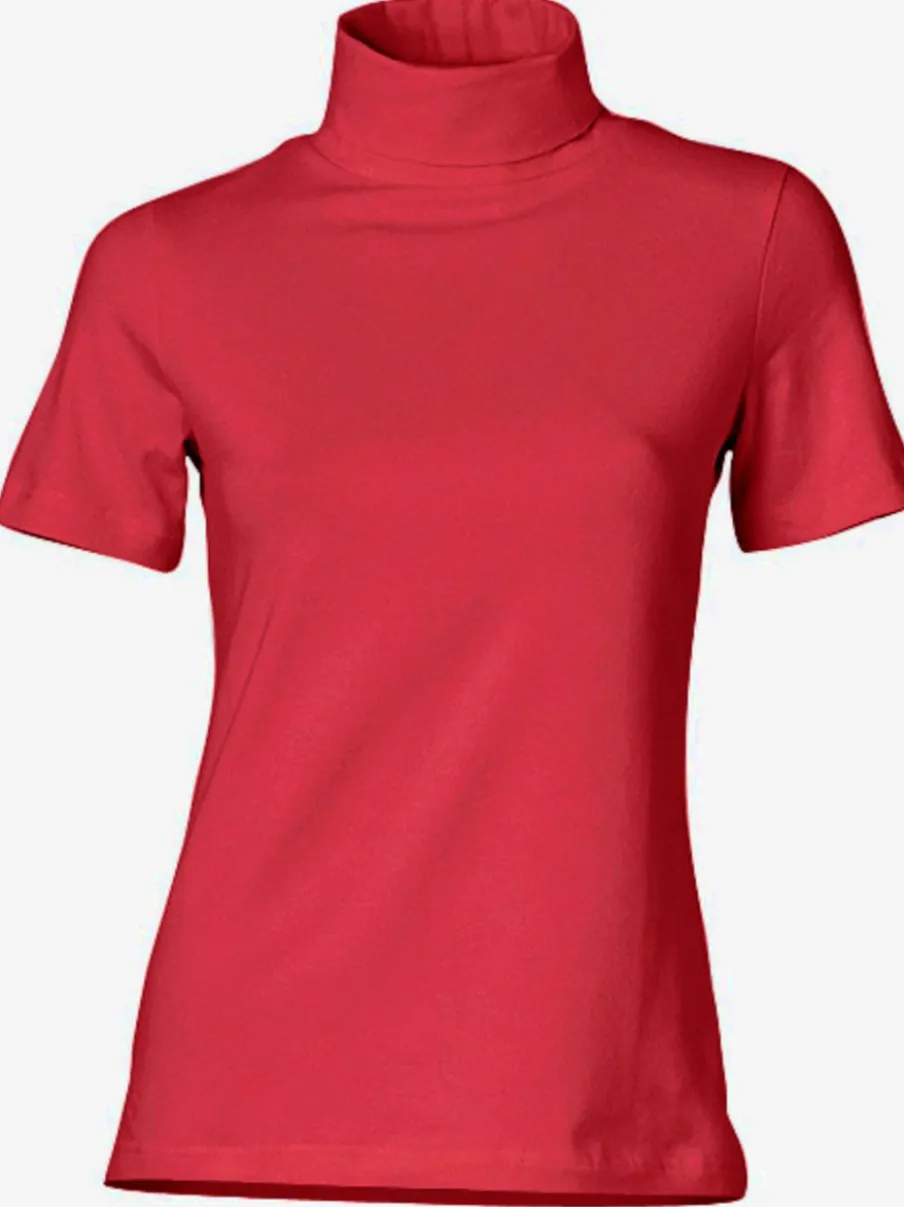 T-shirt à col roulé à manches courtes extensible ajusté