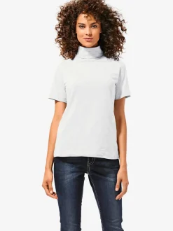 T-shirt à col roulé à manches courtes extensible ajusté