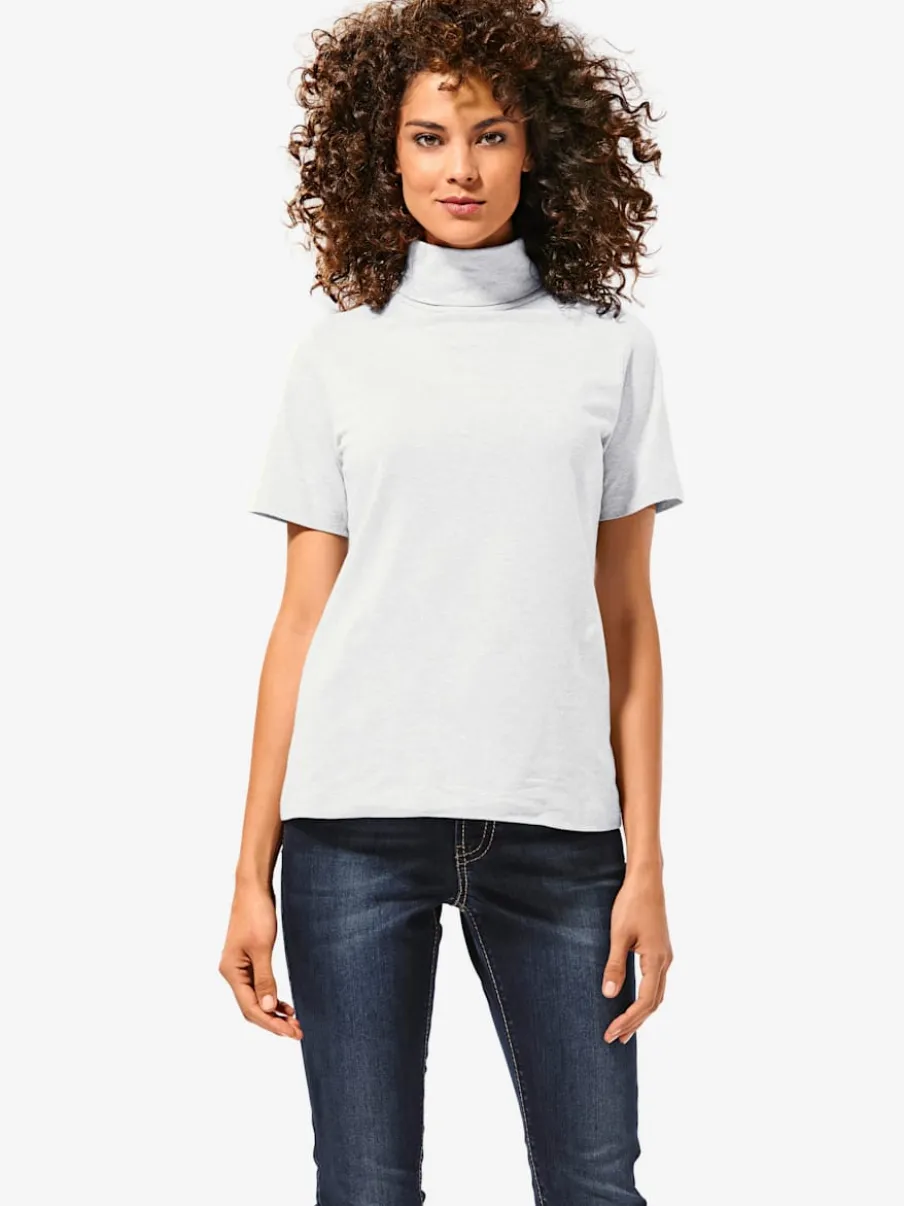 T-shirt à col roulé à manches courtes extensible ajusté