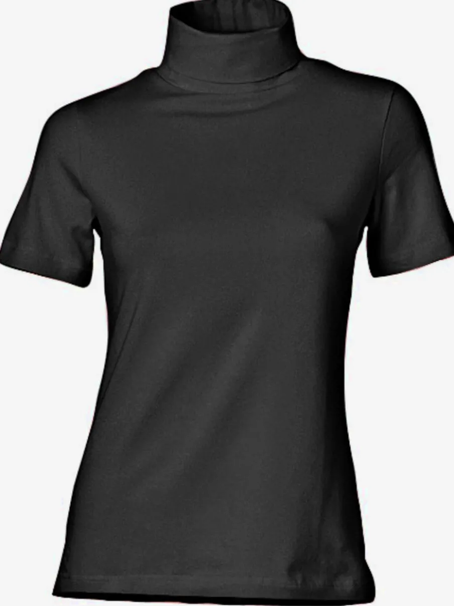 T-shirt à col roulé à manches courtes extensible ajusté