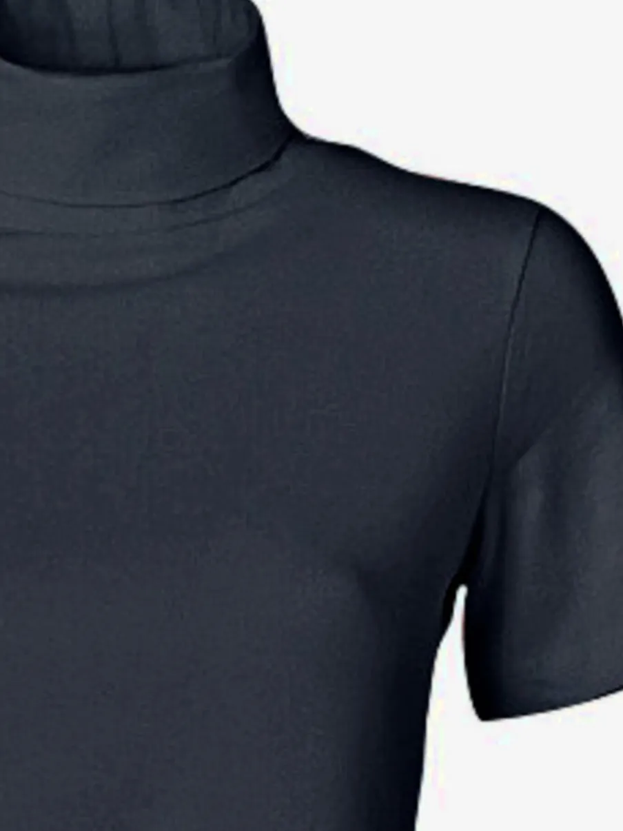 T-shirt à col roulé à manches courtes extensible ajusté