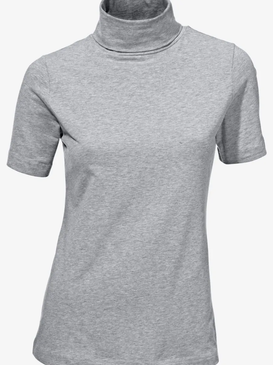 T-shirt à col roulé à manches courtes extensible ajusté