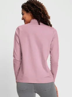 T-shirt à col roulé manches longues en coton doux