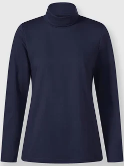T-shirt à col roulé manches longues en coton doux