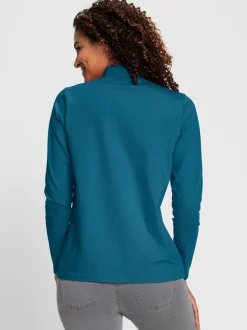 T-shirt à col roulé manches longues en coton doux